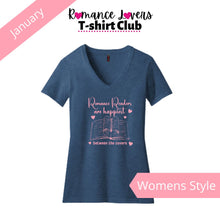 Load image into Gallery viewer, Romance Readers are Happiest Between the Covers T-shirt